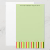 Watermelon Green Stripe Klassischer Text Briefpapier (Vorne/Hinten)