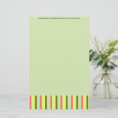 Watermelon Green Stripe Klassischer Text Briefpapier (Stehend Vorderseite)