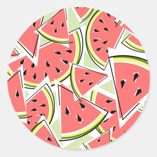 Watermelon Grün Aufkleber rund (Vorderseite)