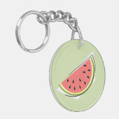 Watermelon Grüner Text doppelseitig Schlüsselanhänger (Vorderseite links)
