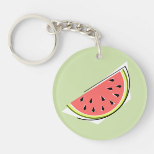 Watermelon Grüner Text doppelseitig Schlüsselanhänger