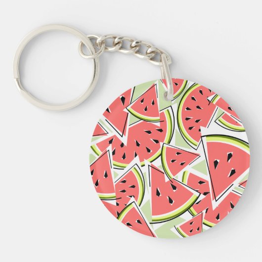 Watermelon Grüner Text doppelseitig Schlüsselanhänger (Vorderseite)