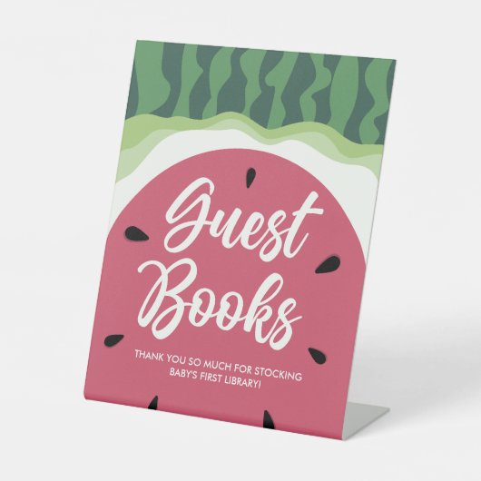 Watermelon Guest Books Summer Baby Dusche Sockelschild (Vorderseite)