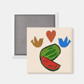 WaterMelon Heart Magnet (Vorderseite/Rückseite)