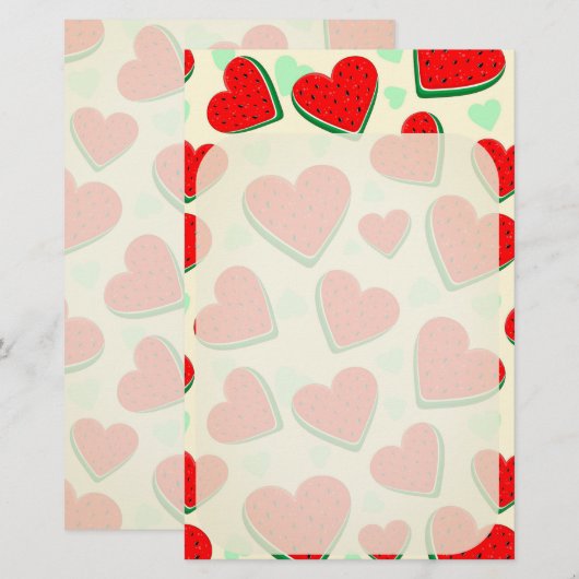 Watermelon Herzlich Willkommen am Valentinstag Briefpapier (Vorne/Hinten)