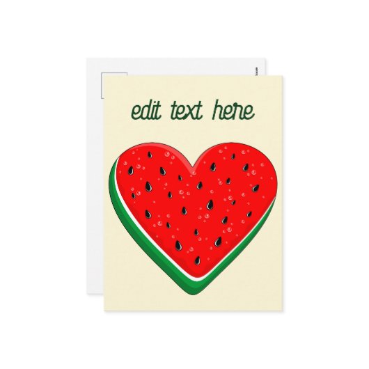Watermelon Herzlich Willkommen am Valentinstag Feiertagspostkarte (Vorderseite/Rückseite Beispiel)