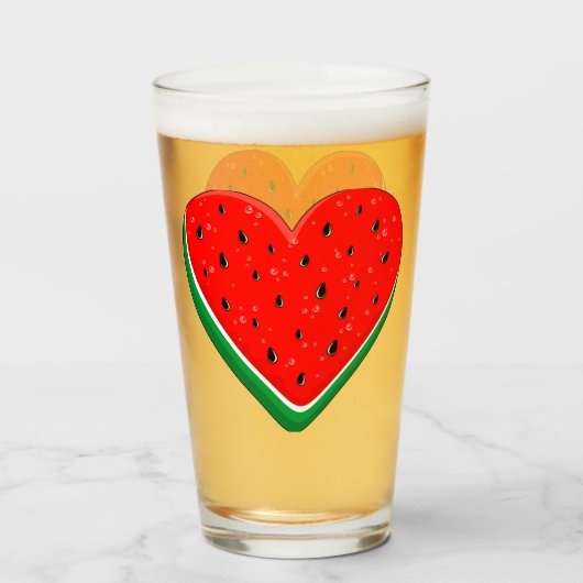 Watermelon Herzlich Willkommen am Valentinstag Glas (Vorne (Gefüllt))