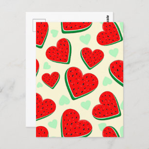 Watermelon Herzlich Willkommen am Valentinstag Postkarte