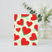 Watermelon Herzlich Willkommen am Valentinstag Postkarte (Stehend Vorderseite)