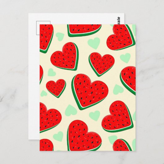 Watermelon Herzlich Willkommen am Valentinstag Postkarte (Vorne/Hinten)