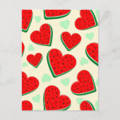 Watermelon Herzlich Willkommen am Valentinstag Postkarte (Vorderseite)