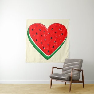 Watermelon Herzlich Willkommen am Valentinstag Wandteppich