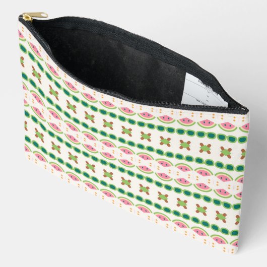 Watermelon-inspired geometric stripe pattern zubehörtasche (Offen)