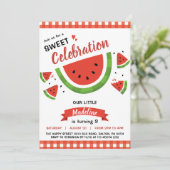 Watermelon Invitation for Birthday Party Fruit Einladung (Stehend Vorderseite)