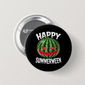 Watermelon Jackolantern SommerHalloween glückliche Button (Vorne & Hinten)