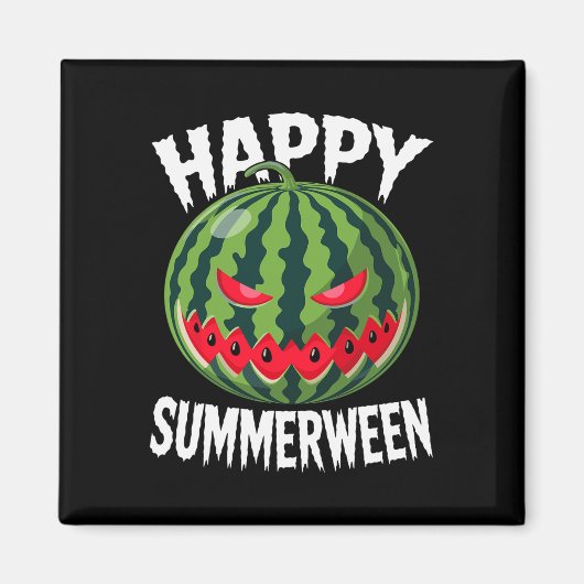 Watermelon Jackolantern SommerHalloween glückliche Magnet (Vorne)
