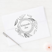 Watermelon Jam Sketch Modernes Label Runder Aufkleber (Umschlag)
