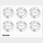 Watermelon Jam Sketch Modernes Label Runder Aufkleber (Blatt)