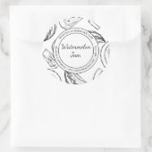 Watermelon Jam Sketch Modernes Label Runder Aufkleber (Tasche)