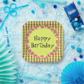 Watermelon Karo Birthday Square Pappteller (Party)