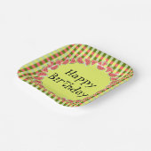 Watermelon Karo Birthday Square Pappteller (Gewinkelt)