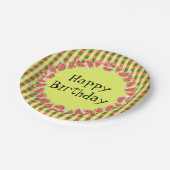 Watermelon Karo Happy Birthday Paper Tellers Pappteller (Schrägansicht)