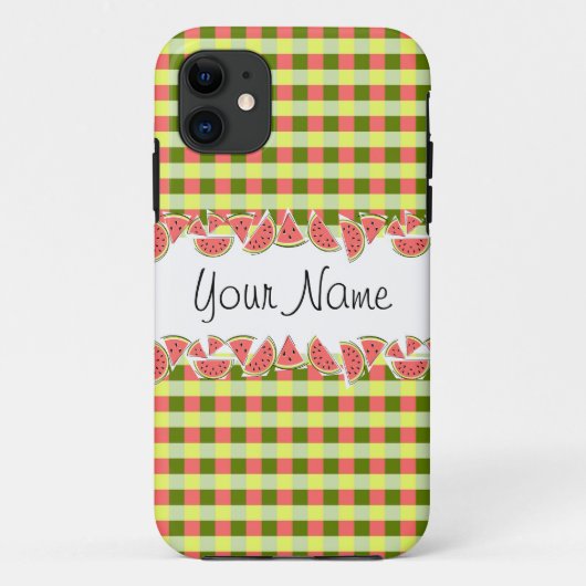 Watermelon Karo Ihr Name iPhone Gehäuse Case-Mate iPhone Hülle (Rückseite)