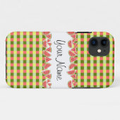 Watermelon Karo Ihr Name iPhone Gehäuse Case-Mate iPhone Hülle (Rückseite (Horizontal))