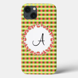 Watermelon-Karo "Monogram" iPad-Gehäuse iPhone 13 Hülle