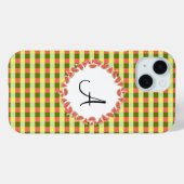 Watermelon Karo "Monogram" iPhone Gehäuse Case-Mate iPhone Hülle (Rückseite (Horizontal))