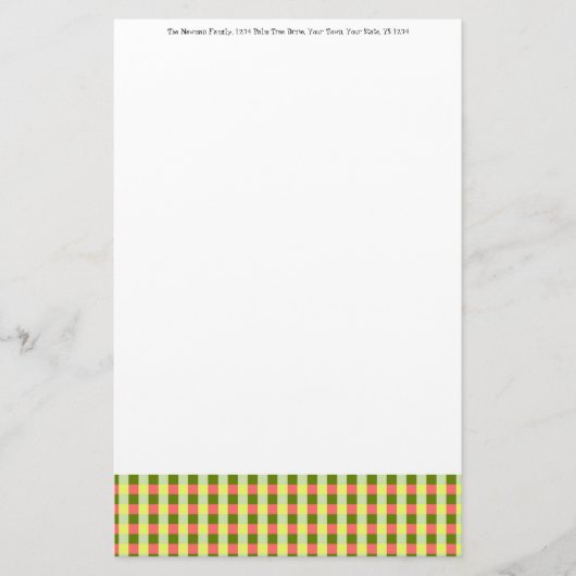 Watermelon-Karo Textsortierung Briefpapier (Vorderseite)