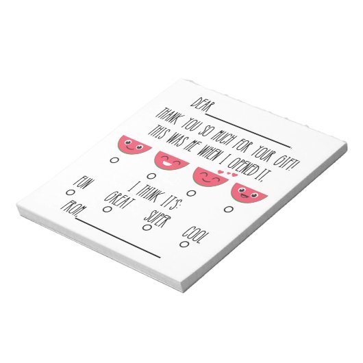 Watermelon Kids Danke Notepad Notizblock (Rotiert)