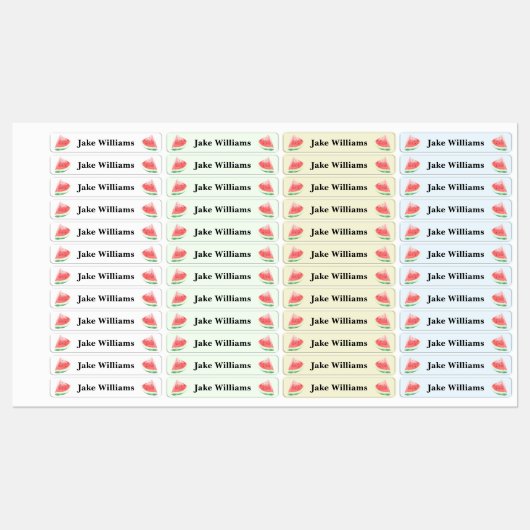 Watermelon Kids' Name Clothing School Labels Etiketten (Blatt)