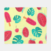 Watermelon leaves strawberry fleecedecke (Vorderseite (Horizontal))