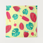 Watermelon leaves strawberry wandteppich (Vorderseite (Horizontal))