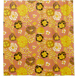 Watermelon Lemon Gold Duschvorhang