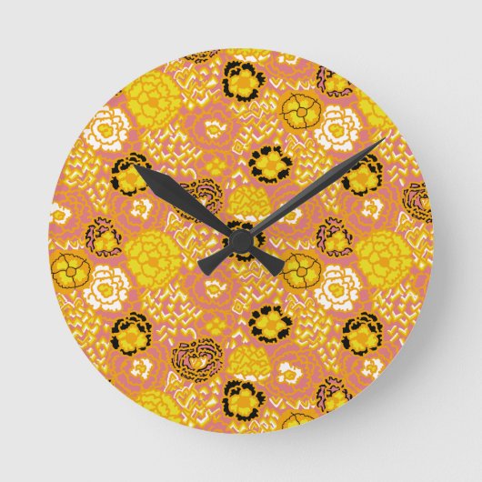 Watermelon Lemon Gold Runde Wanduhr (Vorderseite)