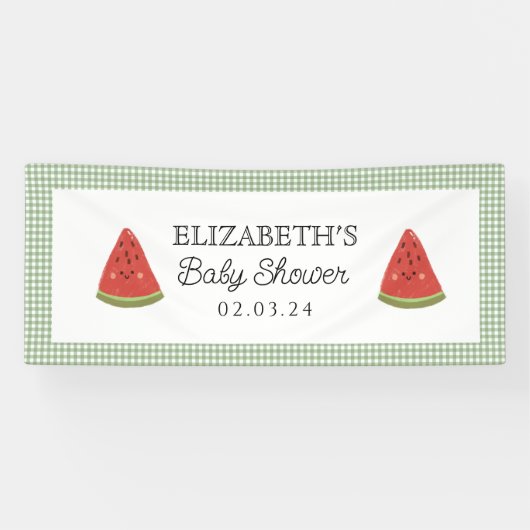 Watermelon Little Sweet Melon Baby Dusche Banner (Horizontal)