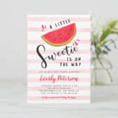 Watermelon Little Sweetie Baby Dusche Einladung (Stehend Vorderseite)