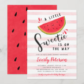 Watermelon Little Sweetie Baby Dusche Einladung (Vorne/Hinten)
