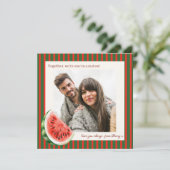 Watermelon Love Photo Valentine Card Karte (Stehend Vorderseite)
