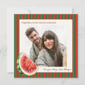 Watermelon Love Photo Valentine Card Karte (Vorderseite)