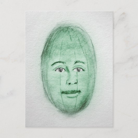 Watermelon Man Postcard - Weiße Kunst Postkarte (Vorderseite)