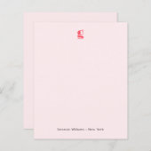 Watermelon Modern Monogram Name Budget Note Card (Vorne/Hinten)