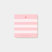 Watermelon Modern Monogram Name Groovy Striped Post-it Klebezettel (Vorderseite)