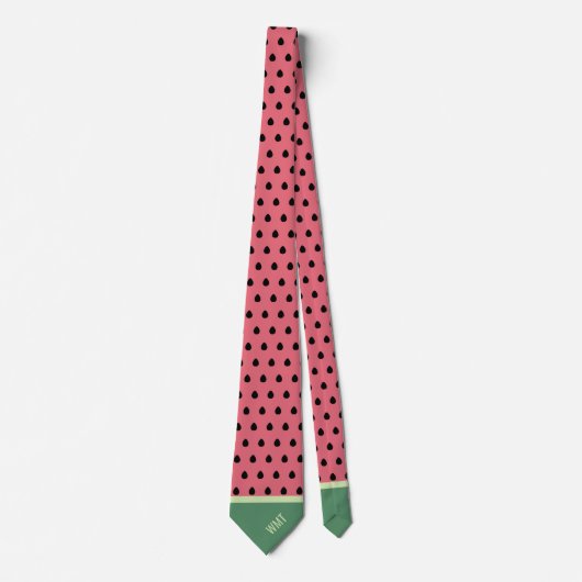 Watermelon Monogram Funny Fruit Slice Punkt Krawatte (Vorderseite)