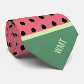 Watermelon Monogram Funny Fruit Slice Punkt Krawatte (Gerollt)