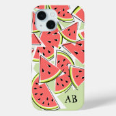 Watermelon 'Monogram' grüne iPhone Gehäuse vertika Case-Mate iPhone Hülle (Rückseite)