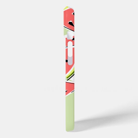Watermelon 'Monogram' grüne iPhone Gehäuse vertika Case-Mate iPhone Hülle (Rückseite / Links)