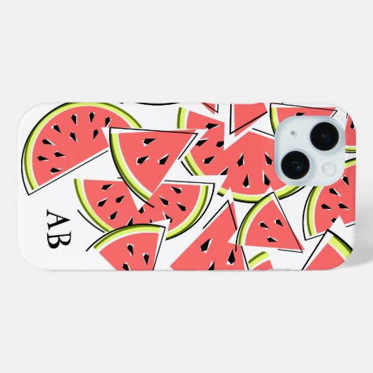 Watermelon 'Monogram' iPhone Gehäuse vertikal Case-Mate iPhone Hülle (Rückseite (Horizontal))